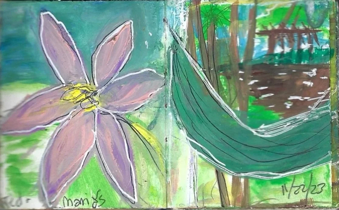 Flor y hamaca en la playa, Flower and hammock at the beach, Zancudo