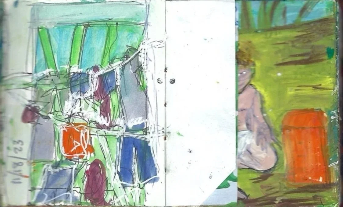 
Mini boceto de un tendedero y un niño, mini sketch laundry line and kiddo, Zancudo