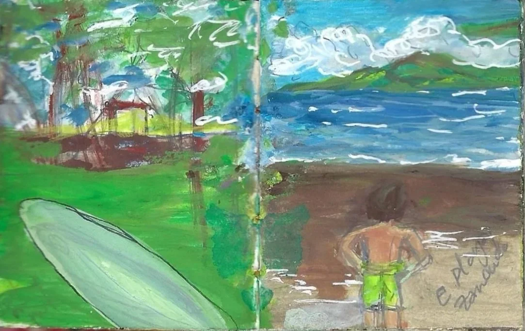 Boceto de surf y paraíso, Sketch surf and paradise, Zancudo