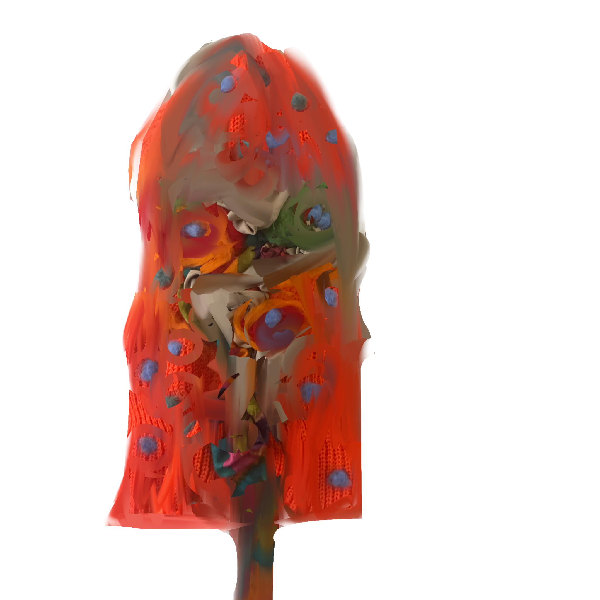 Digital drawing over mask orange