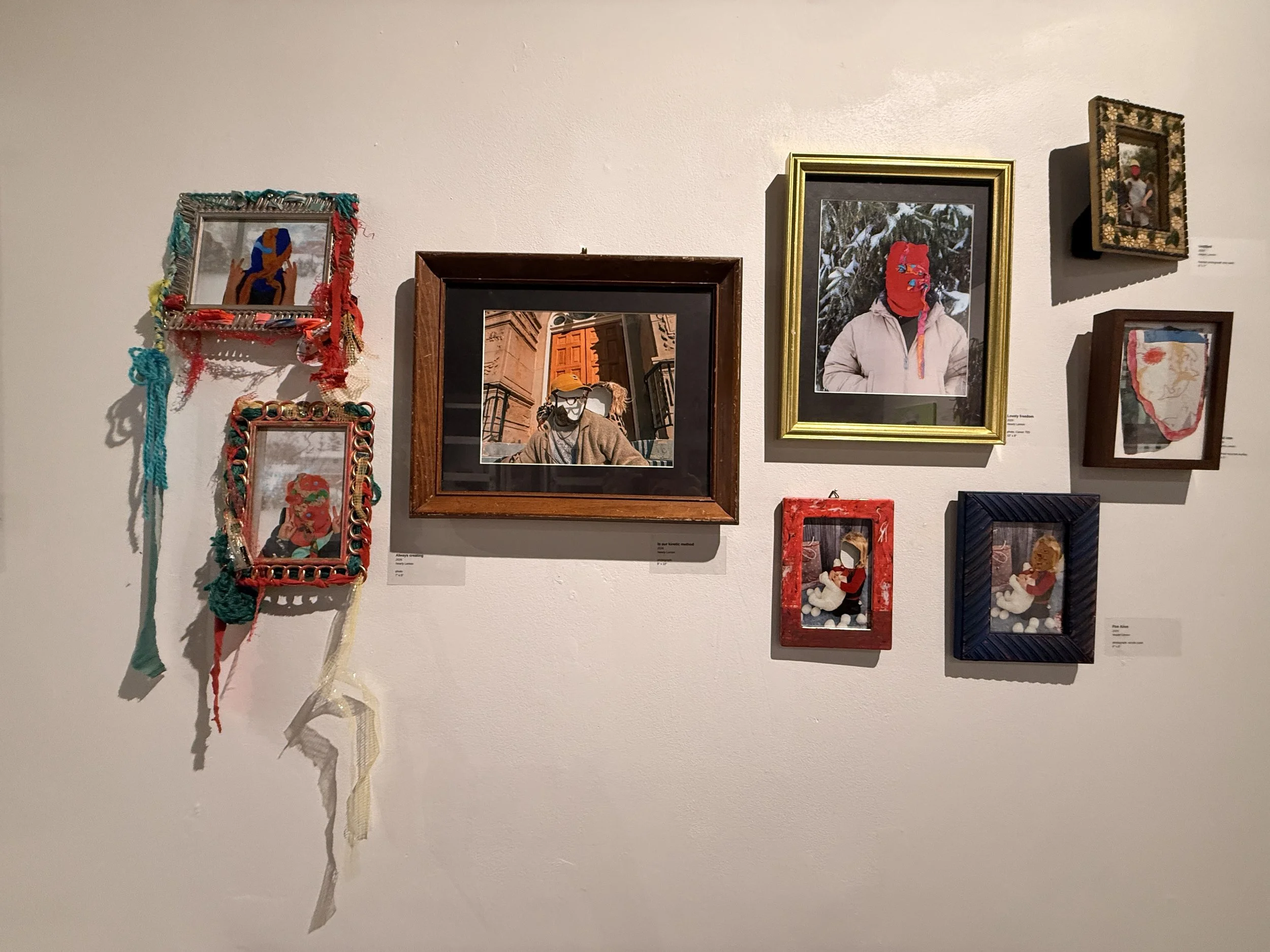 Installation Image I
Aways creating, In our kinetic energy
Fire alive, lovely freedom, Untitled
Untitled, fire alive, our kinetic energy framed
Various sizes
Mixed Medium
