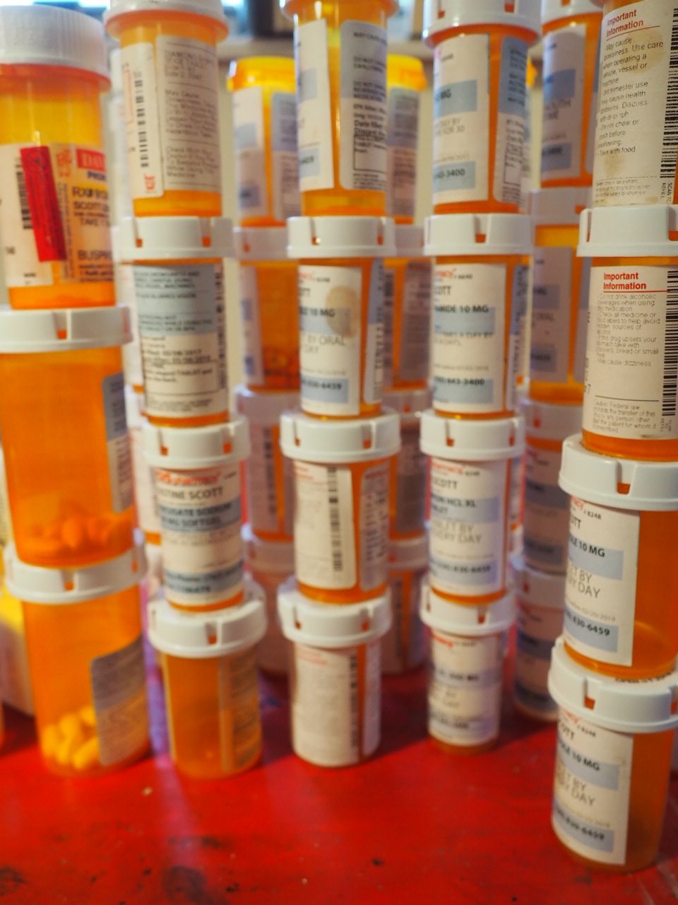 the orange tops familiar cvs pill bottles, leftover medication