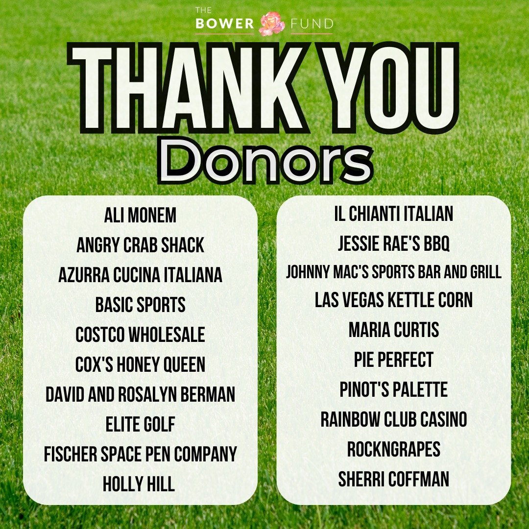 ✨The Bower Fund would like to thank the following raffle donors for supporting our 27th Annual Bower Golf Tournament that was held on October 5th, 2024✨

Your continued support sustains our mission and makes all the difference!