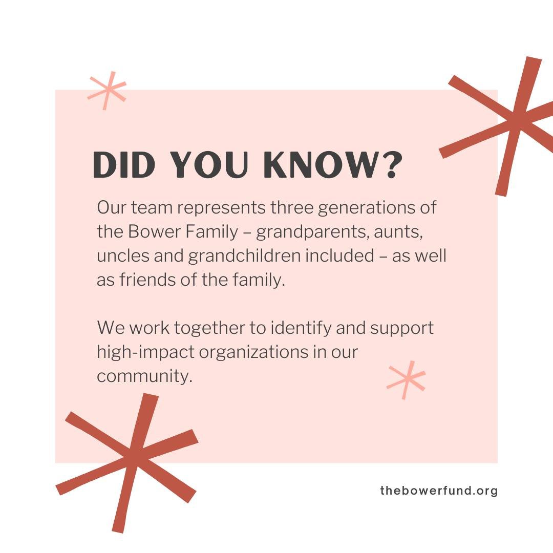 ✨ Did you know? ✨ 

The Bower Fund is powered by three generations of the Bower family? Together, we&rsquo;re blending our personal and professional experiences, along with our deep roots in Southern Nevada, to create lasting impact.
