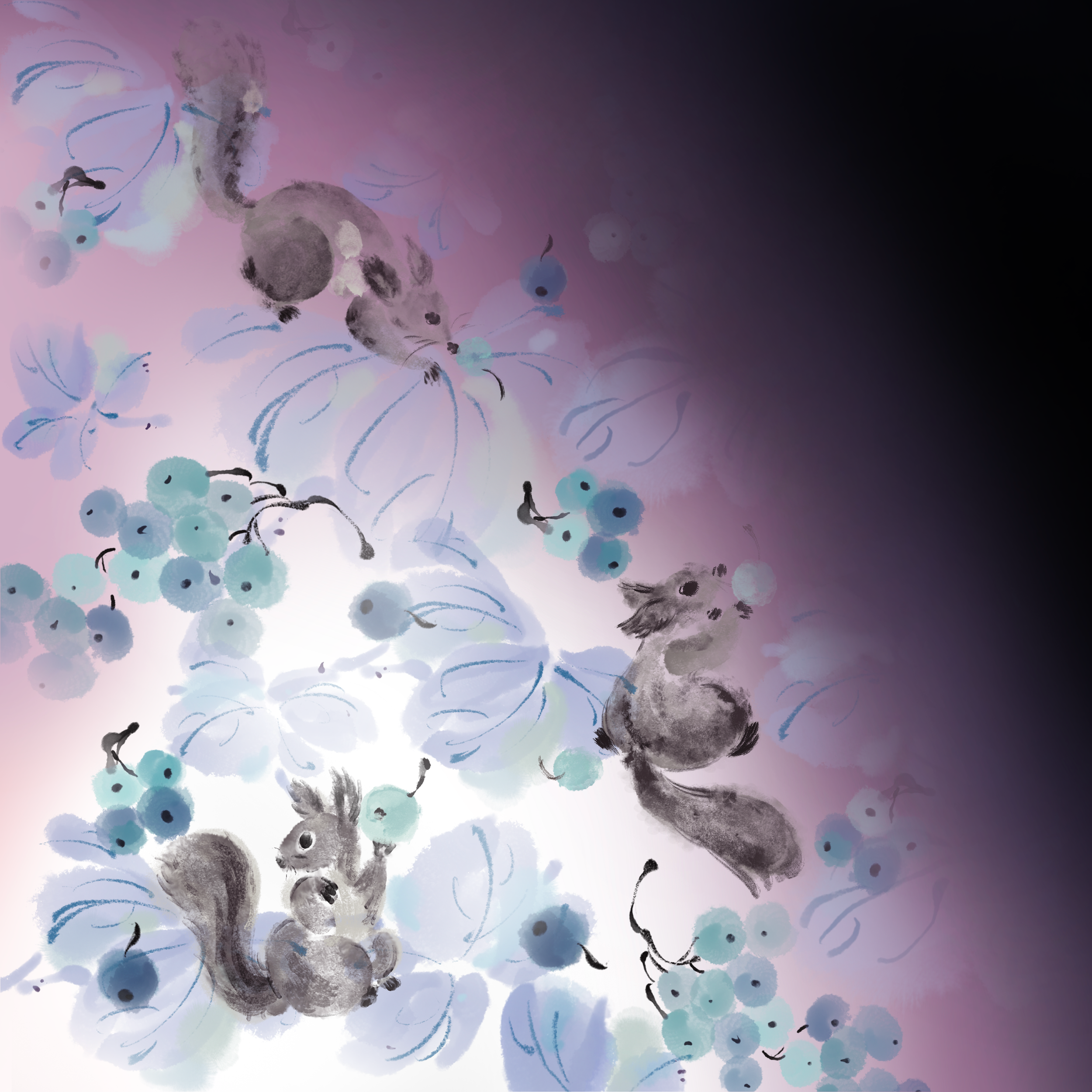 squirrel and grapevine