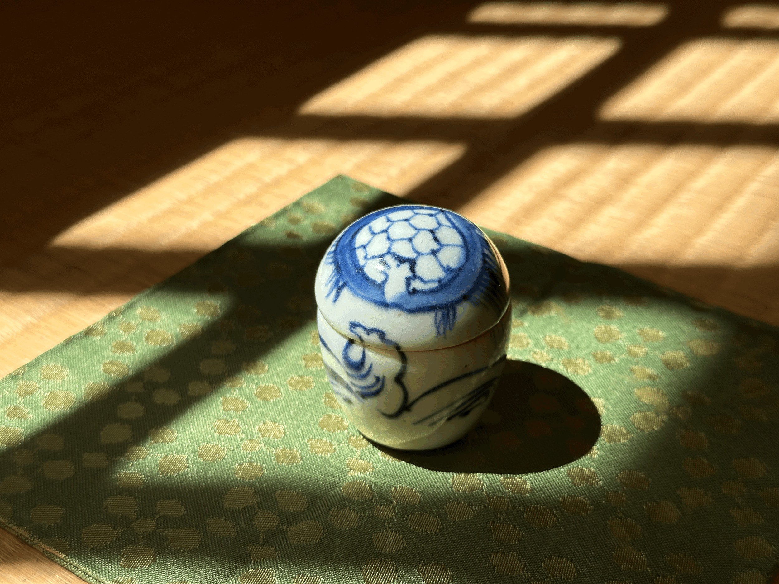 Wabi-Sabi Blue Kosometsuke for the Tea Room