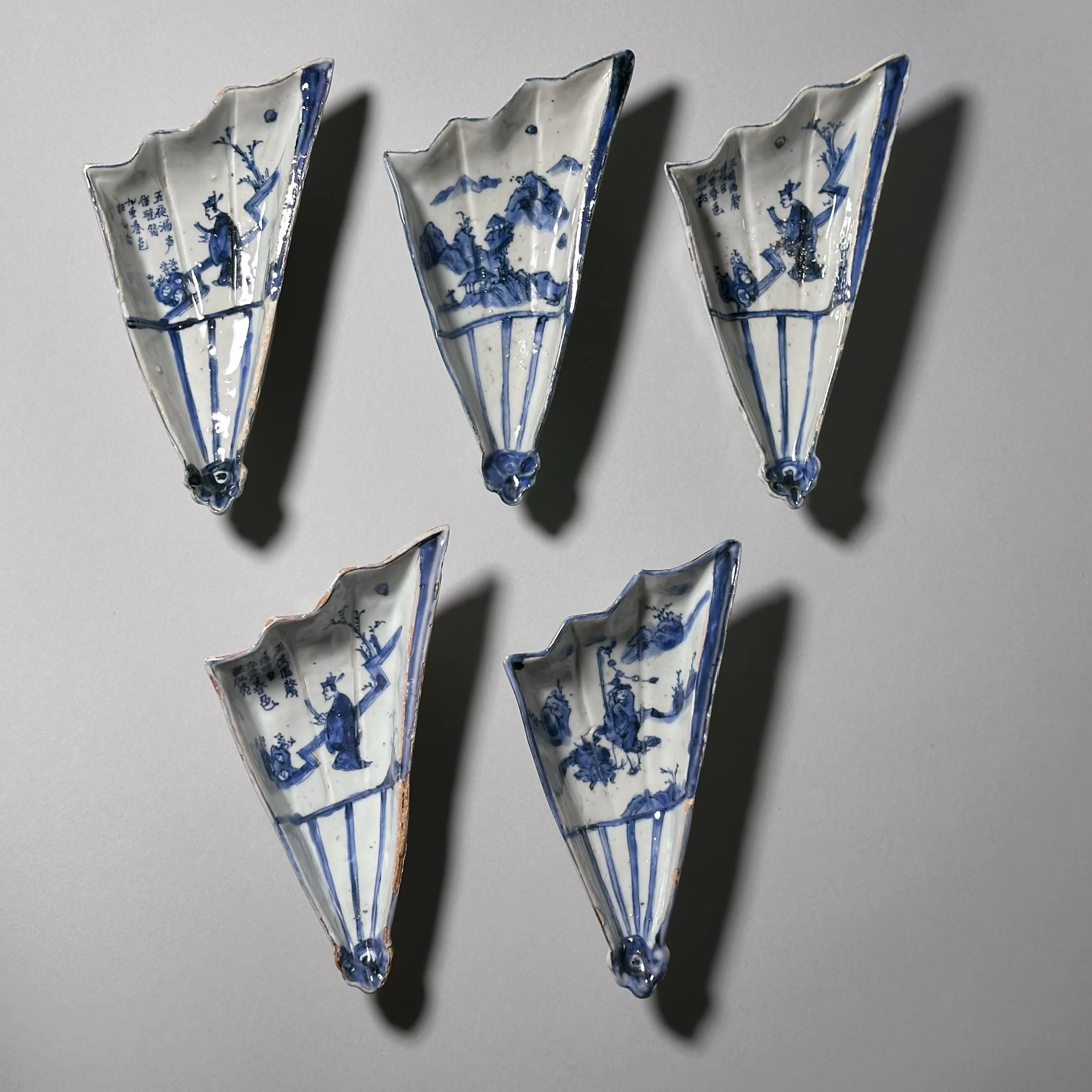 15. Set of five fan mukozuke