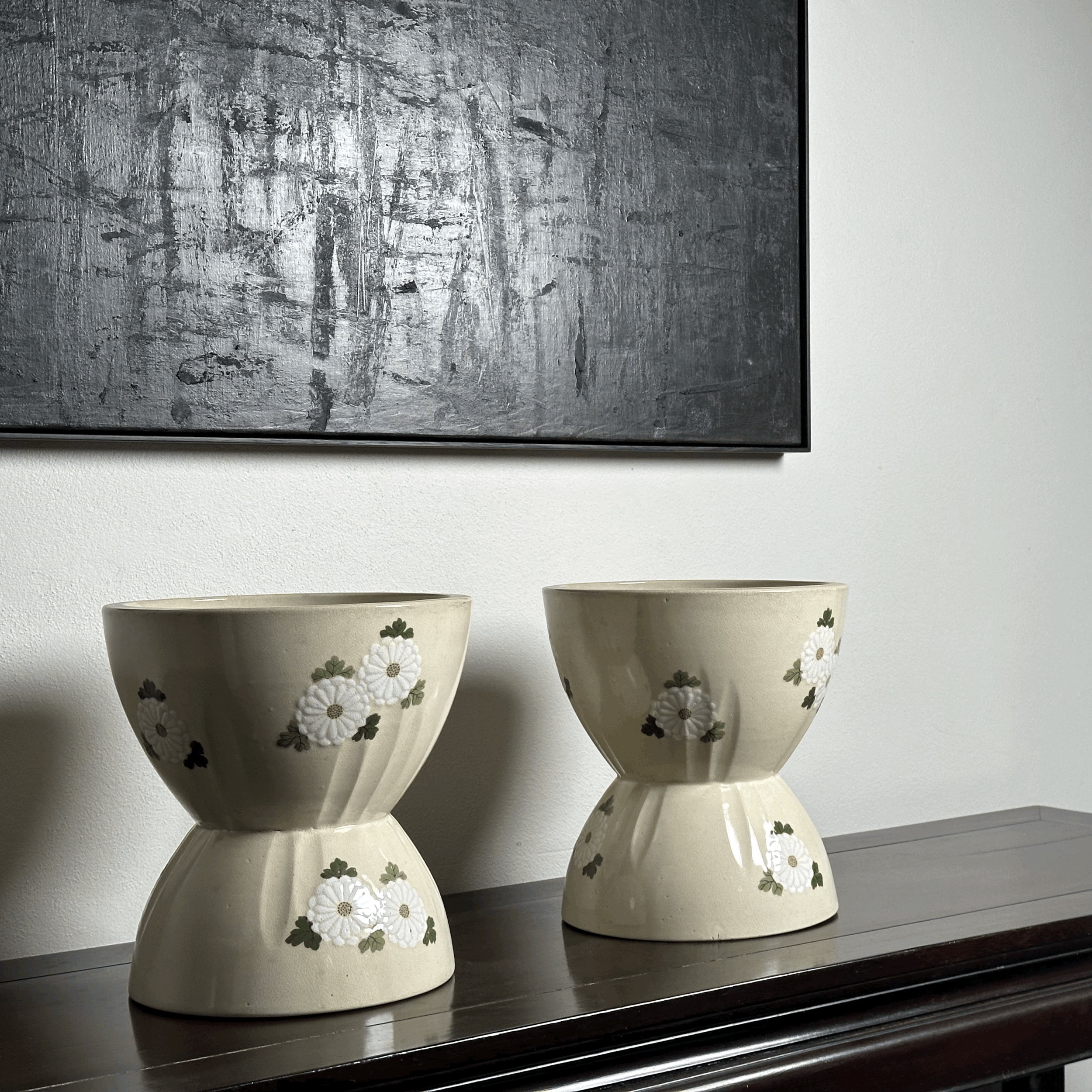 Pair of drum form hibachi by Ito Tozan I (1846-1920)