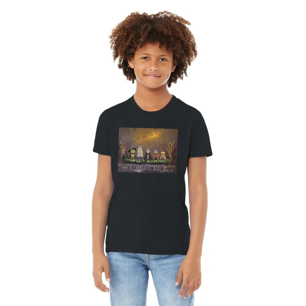 "Trick or Croak" Premium Kids Crewneck T-shirt