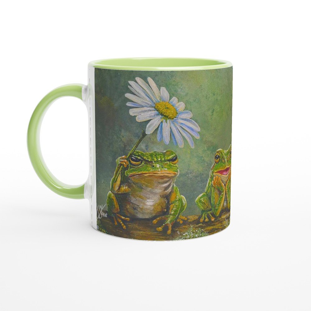 Daisy Frogs 11oz Mug Heirloom -Hand painted