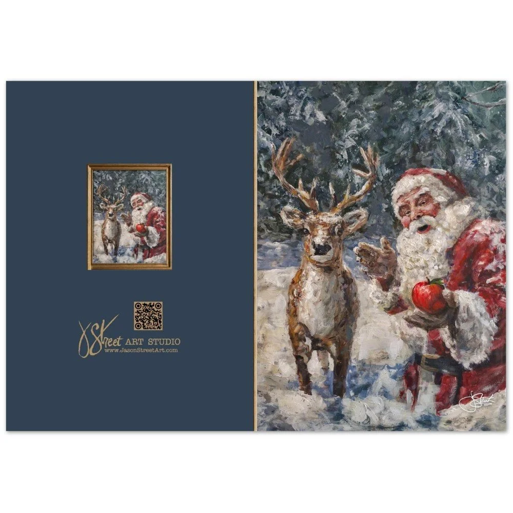 "An Apple For Dasher" 10-Pack + Premium Envelopes  (US & CA) -5x7 Hand Painted