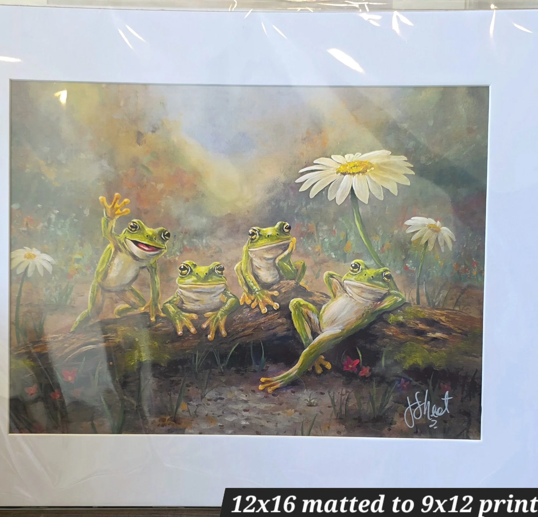 "Lunch Break" Matted Frog Print From $60 - Signed - [Online exclusive]
