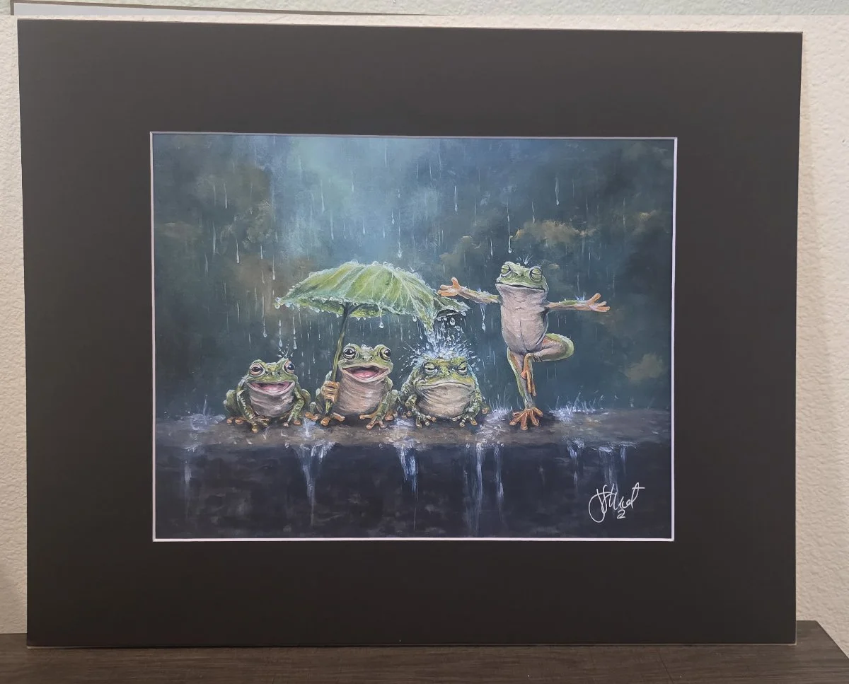 "Mandatory Fun" Matted Frog Print - From $60 - Signed - [Online exclusive]