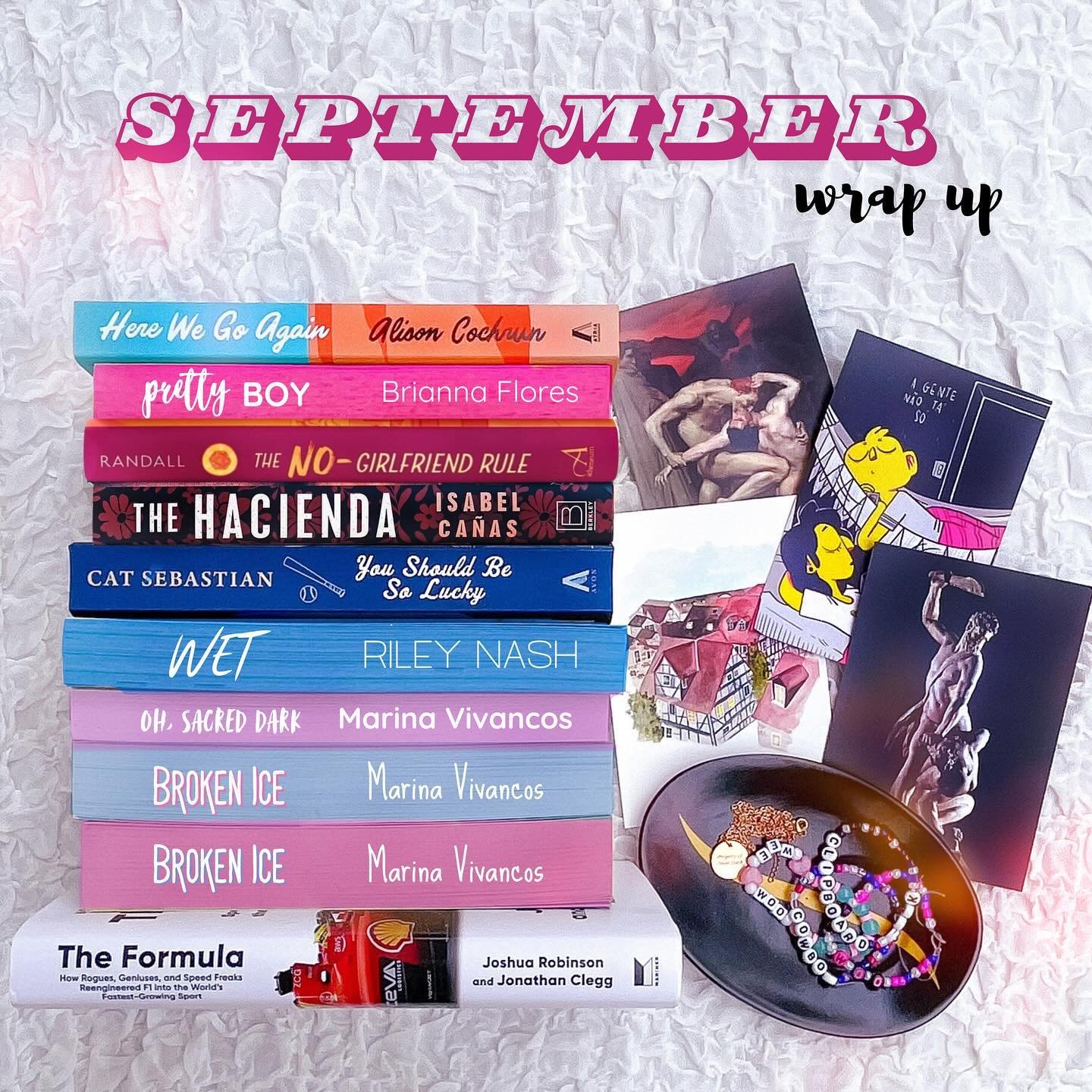 🪭september wrap up🪭

aka i love you (omegaverse hockey) it&rsquo;s ruining my life.

aka i procrastinated writing this for too long and no longer remember what happened in september help.

10 books! cassandra said the hacienda had a horny priest an