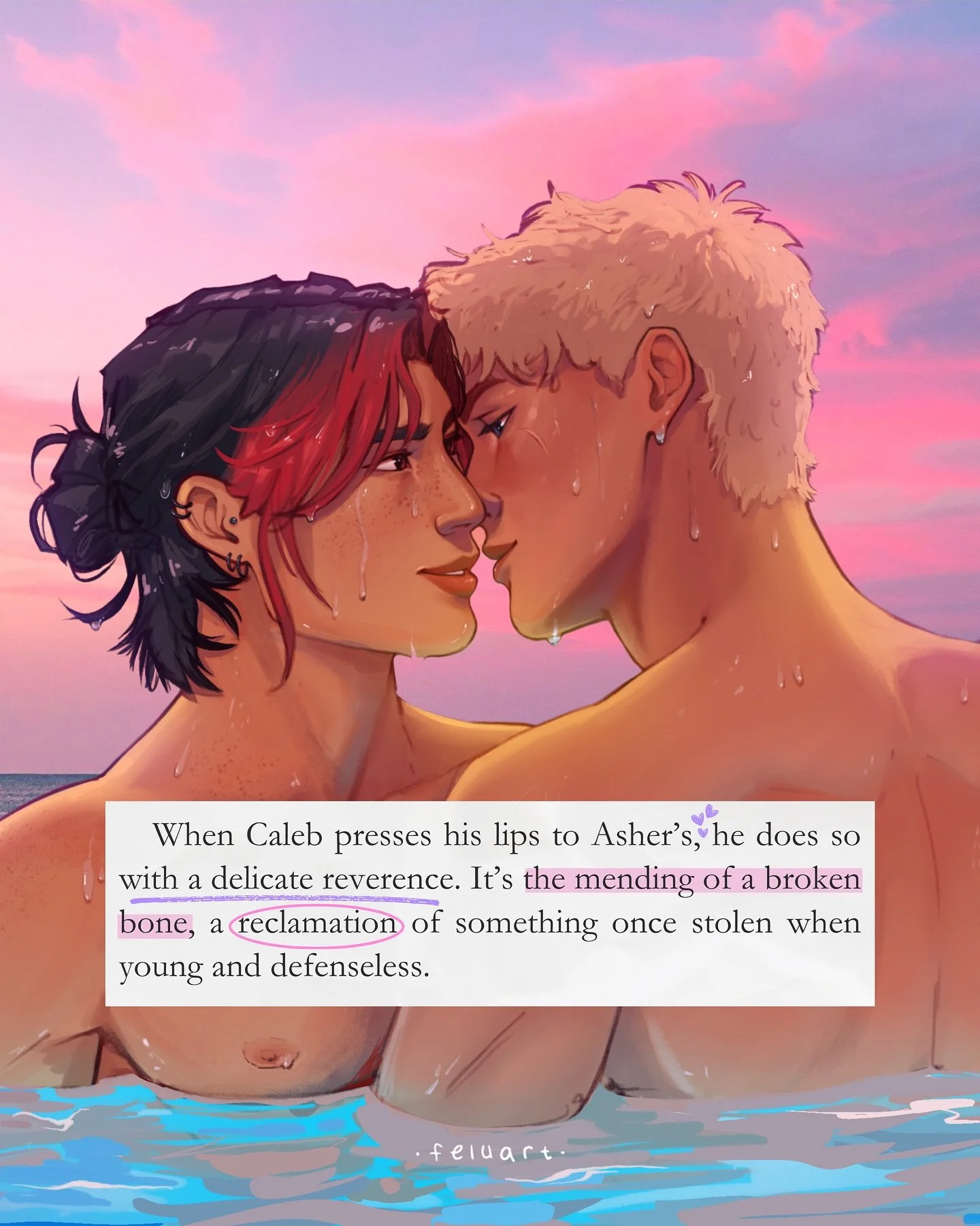 i was chasing phantoms / always starving, never full &hearts;︎

kicking my feet, twirling my hair! today i offer you: a snippet of ASHER &amp; CALEB&rsquo;S FIRST KISS!!

i just. love this scene with all my heart. caleb&rsquo;s giddy disbelief meets 
