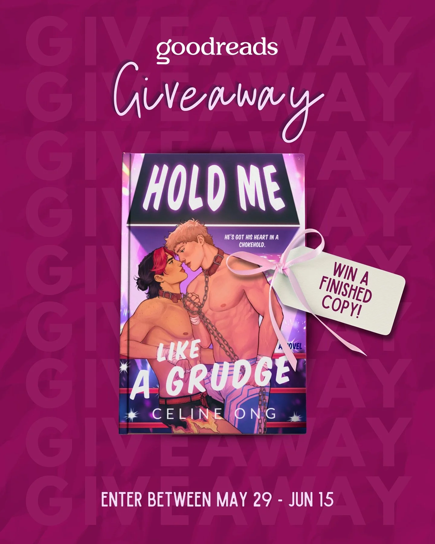 y&rsquo;all up for another giveaway? 💕

from now till june 15, head over to goodreads and enter for a chance to be one of the very first few ever to chew on your very own FINISHED copy of these sweaty boys!! just like how caleb&rsquo;s touch-starved