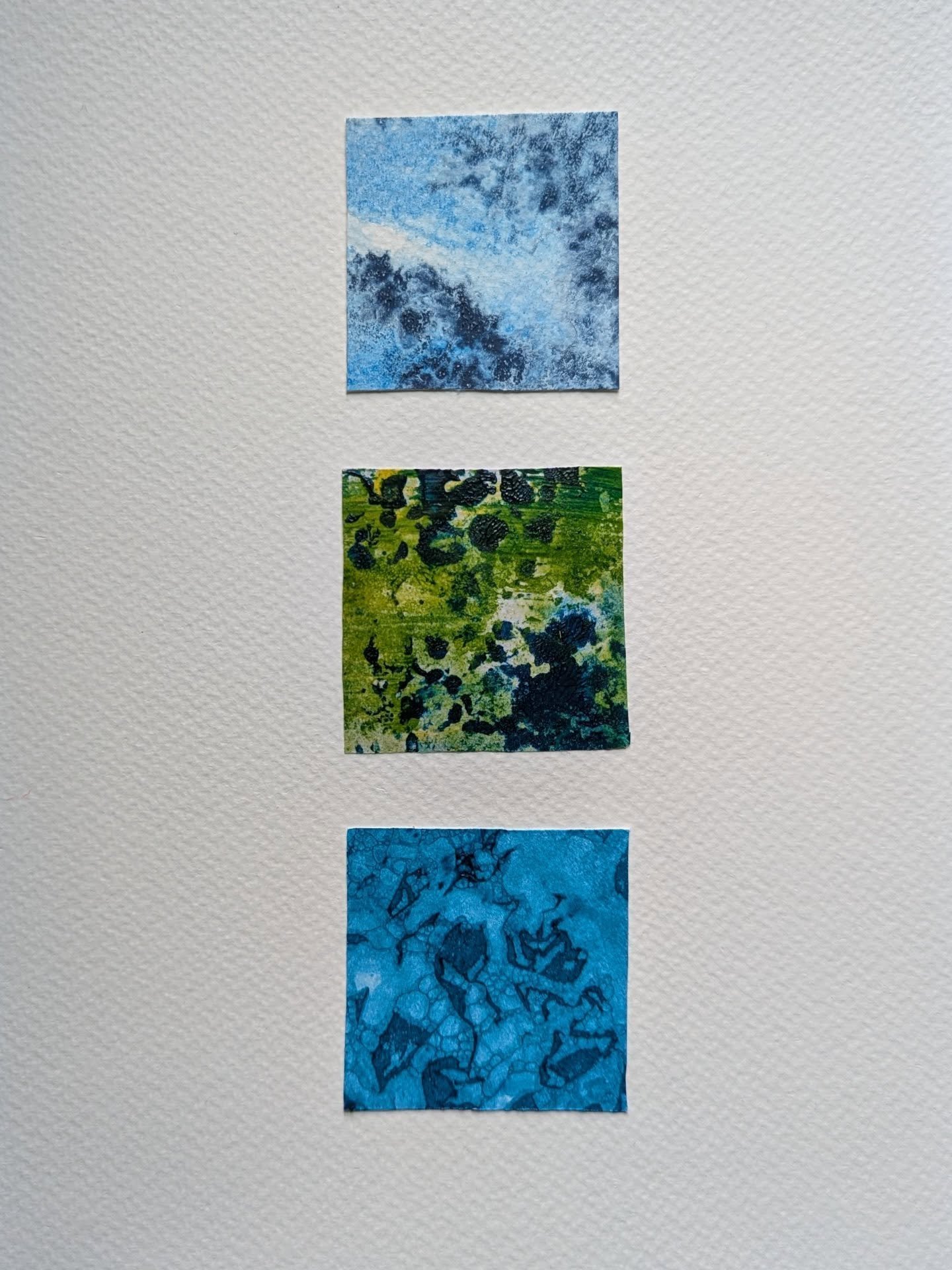 A piece I gifted recently and some process shots.

Making these textures is always such a fun experiment in itself but it's so satisfying to decide which part to cut out and rearrange into something new.

29 x 42 cm
Watercolour, salt, acrylic, washin