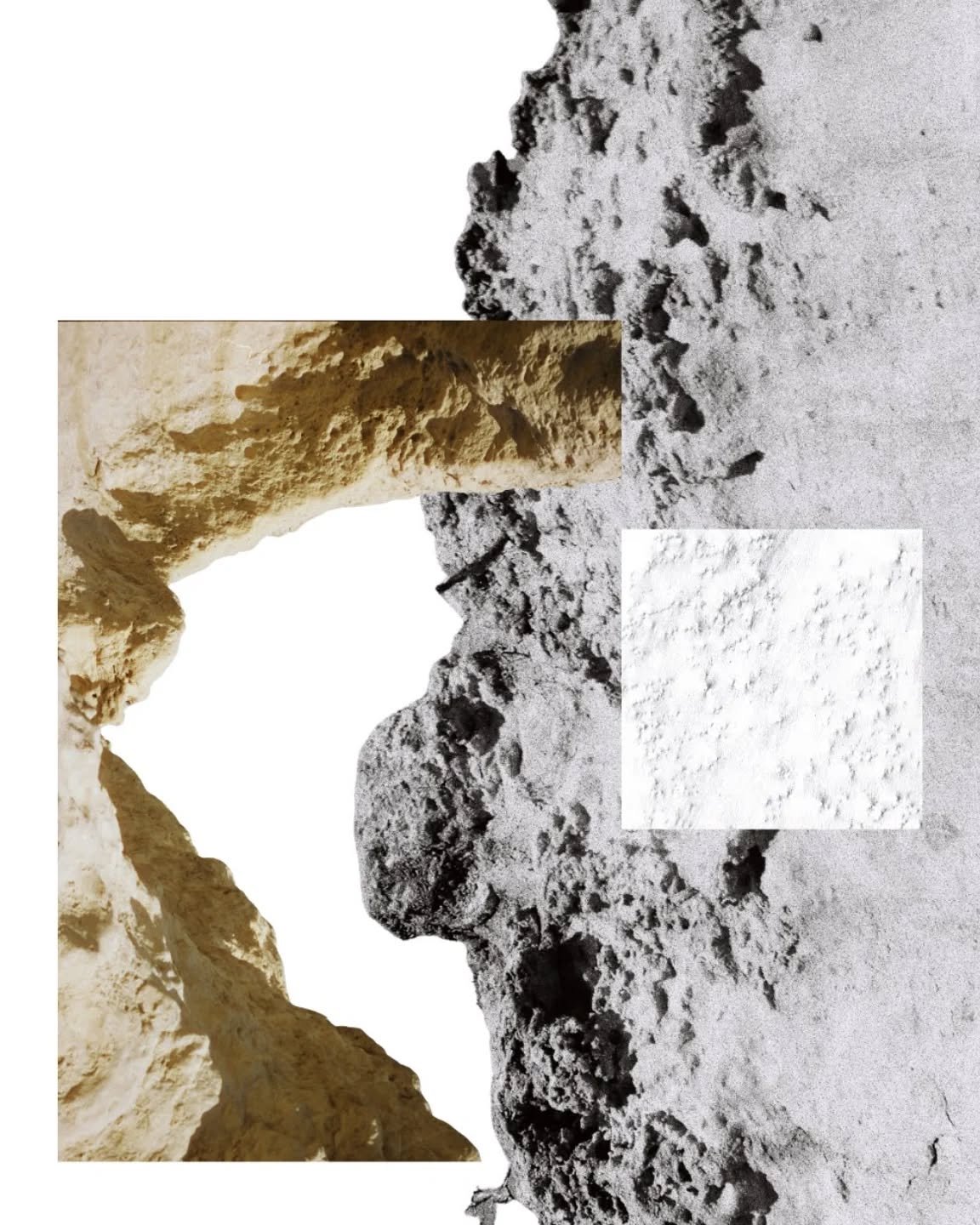 Visual still from the reel - Sardinian textured rocks collage.

I really enjoyed playing around with the arrangements here.

Film photos shot on Lomography Earl Grey 100 and CineStill 400D, both for the first time.

Where could I take this arrangemen