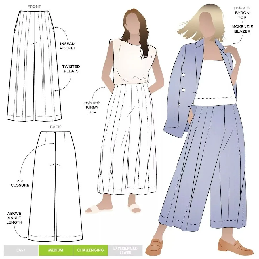 Atlas Woven Pant sewing Pattern By Style Arc 4-16