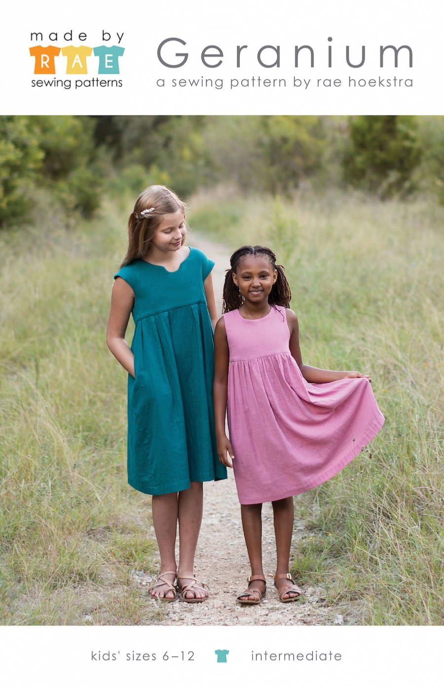 Geranium Girls Dress Size 6-12 Made by Rae