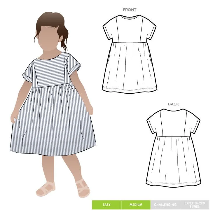 Lacey Kids Dress Pattern Style Arc Size 1 - 8