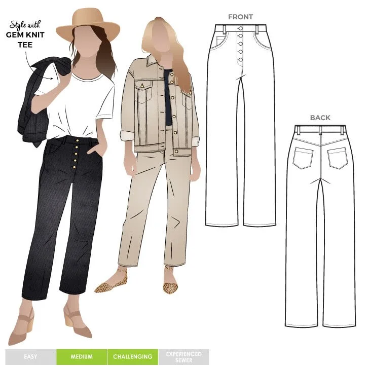 Elwood Jean Pattern Size 4-16 Style Arc