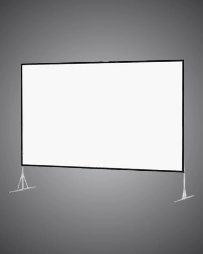 Projection screen hire, Da-Lite Fast-Fold screen, 10x7.5 ft screen, front and rear projection, event AV hire