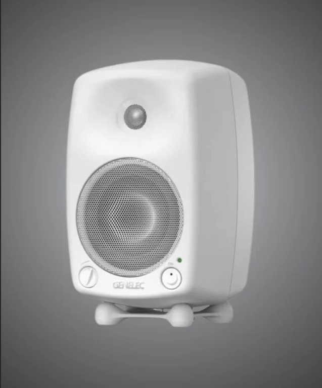genelec 8030ap powered monitor white studio monitor hire london speaker hire for playback monitoring and live events ec hire audio hire