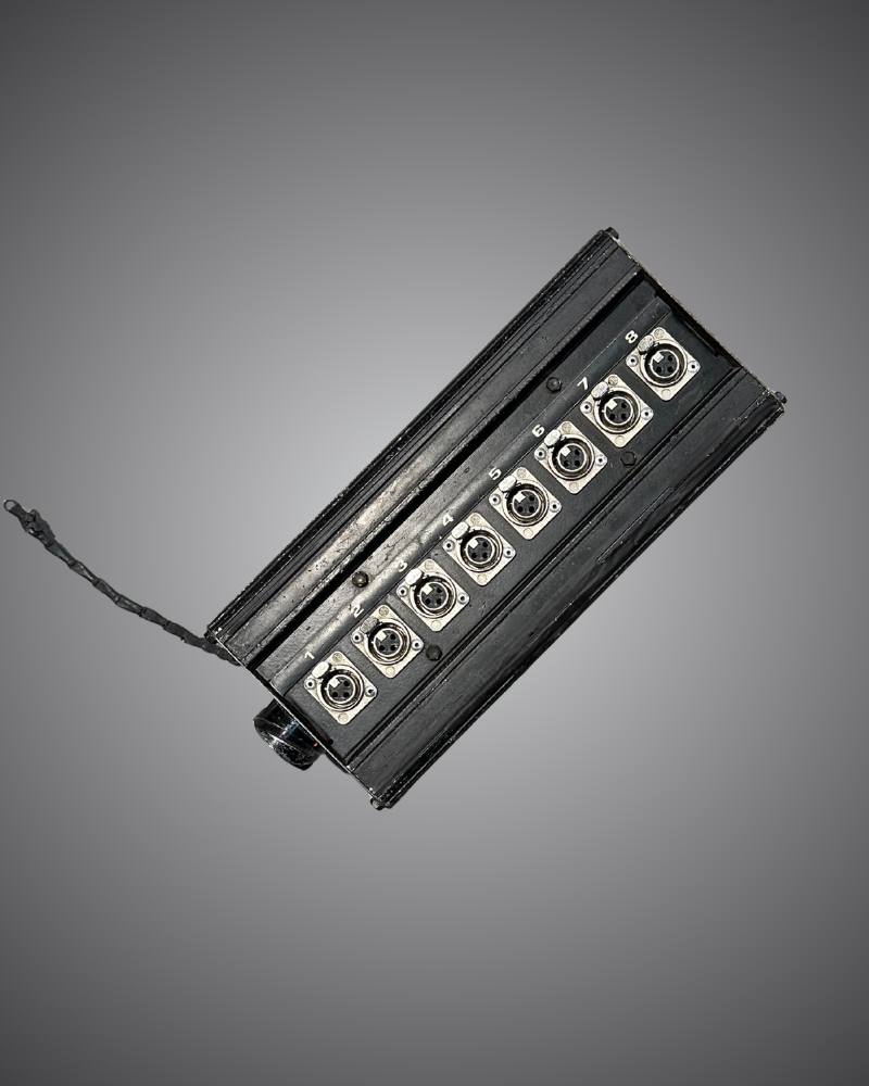 Technical hire from EC Hire, 8-way VEAM to XLR stage box hire, Event Concept multicore audio breakout for event production