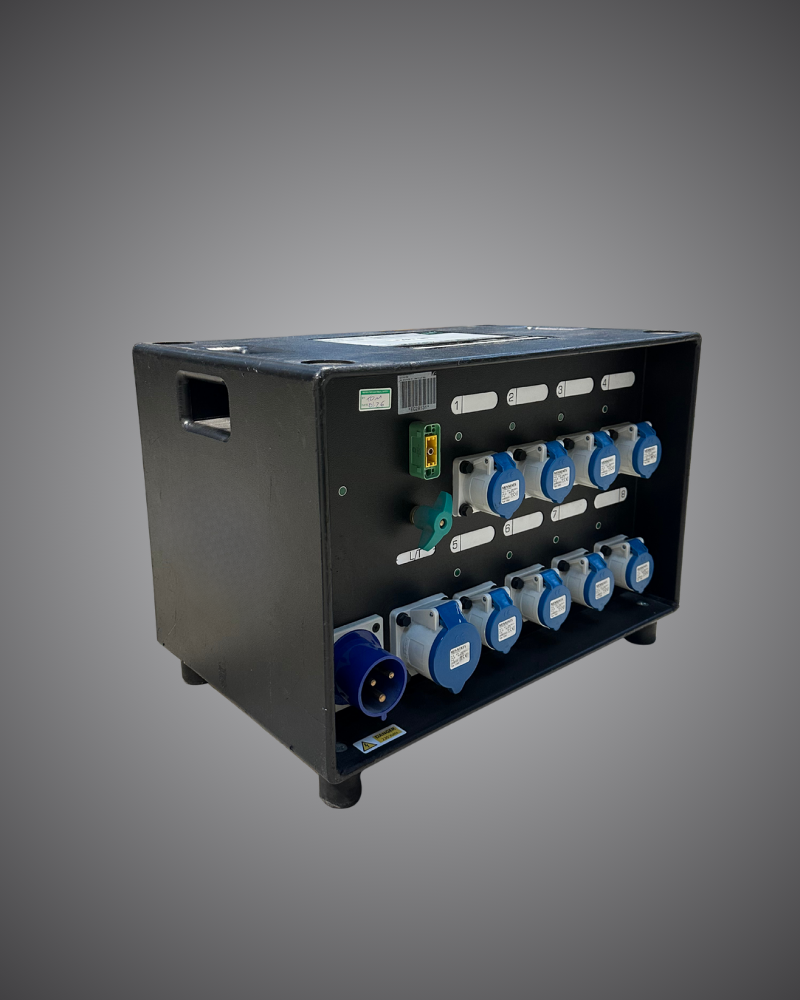 Technical hire from EC Hire, 32A single phase to 16A power distribution hire, Event Concept Type 18 distro for event production