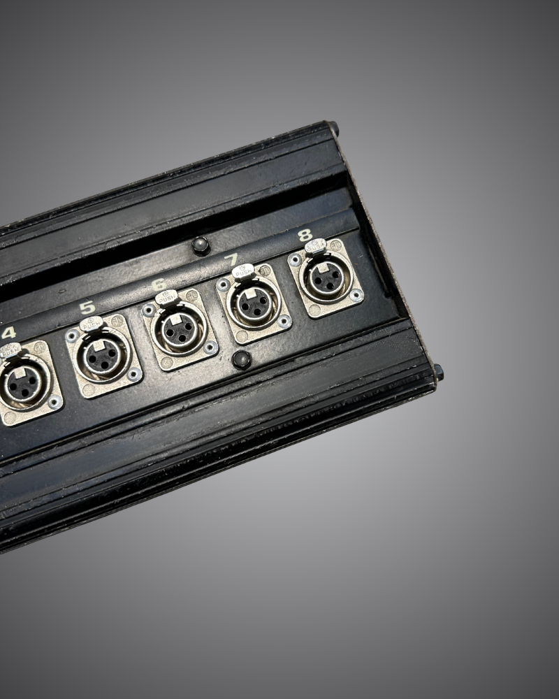 Event Concept technical hire, VEAM to 8x XLR female stage box hire, EC Hire audio multicore breakout for live events and touring