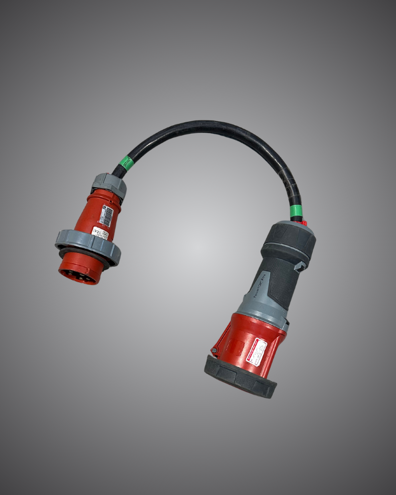 Technical hire from EC Hire, 32A to 63A three phase Ceeform adapter hire, Event Concept power adapter for event and production environments