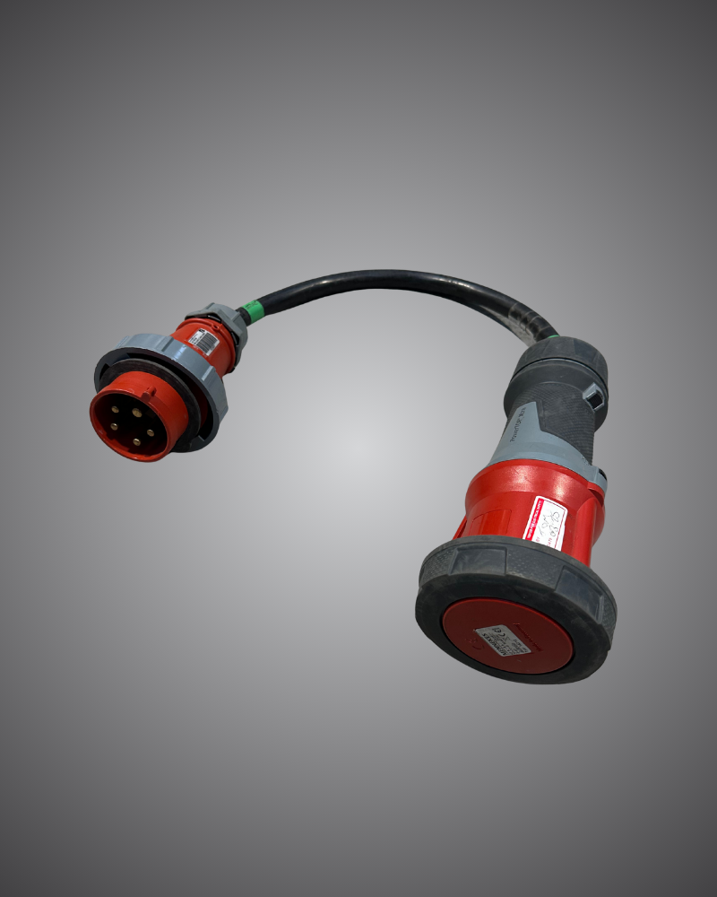 Technical hire from EC Hire, 32A to 63A three phase Ceeform adapter hire, Event Concept power adapter for event and production environments