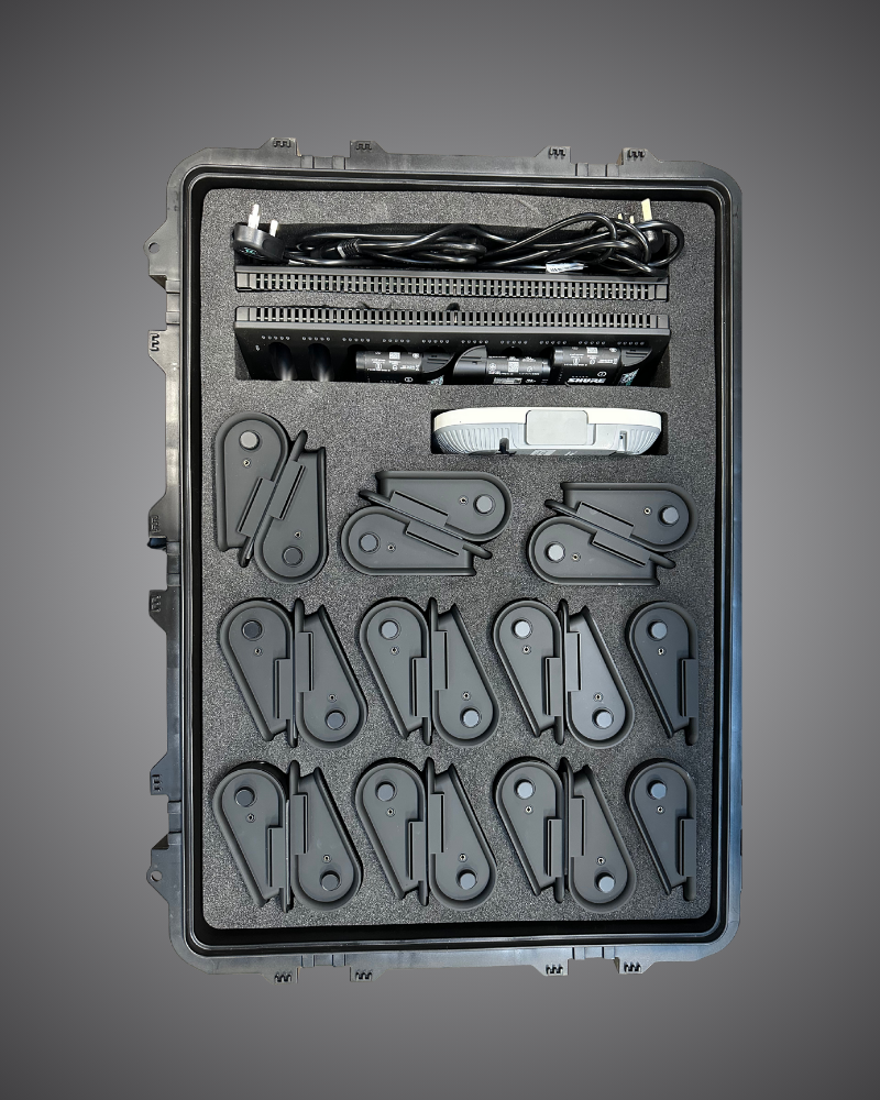 Conference audio technical hire from EC Hire, Shure Microflex Complete system hire, wireless digital conference microphones for Event Concept events and productions