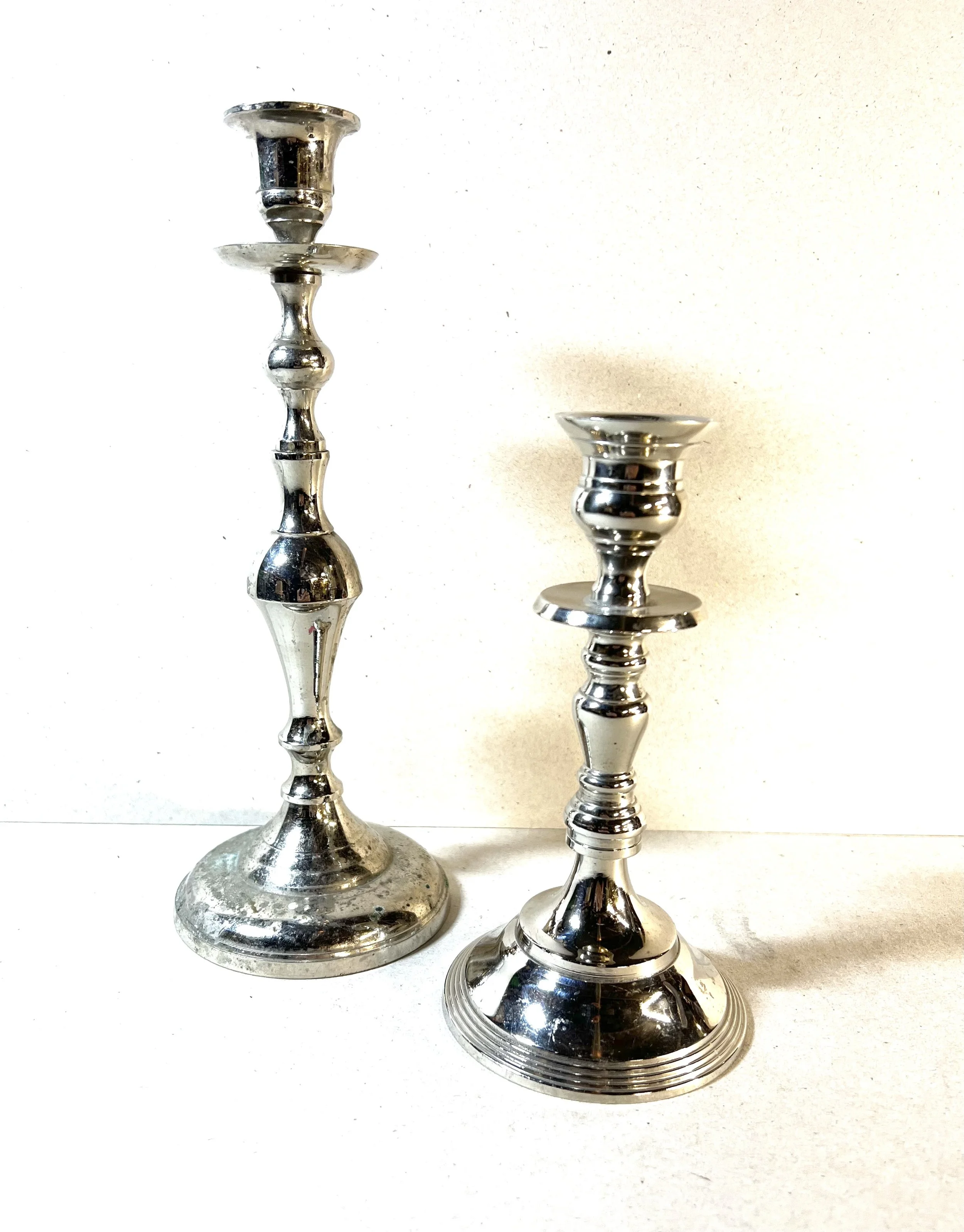 Chrome Candle Holders