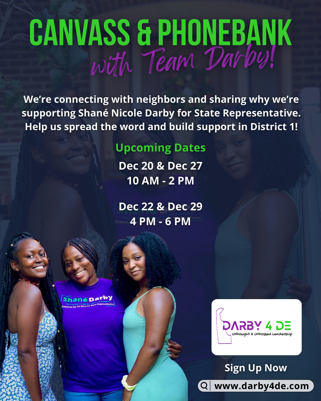 Canvass &amp; Phonebank with Team Darby