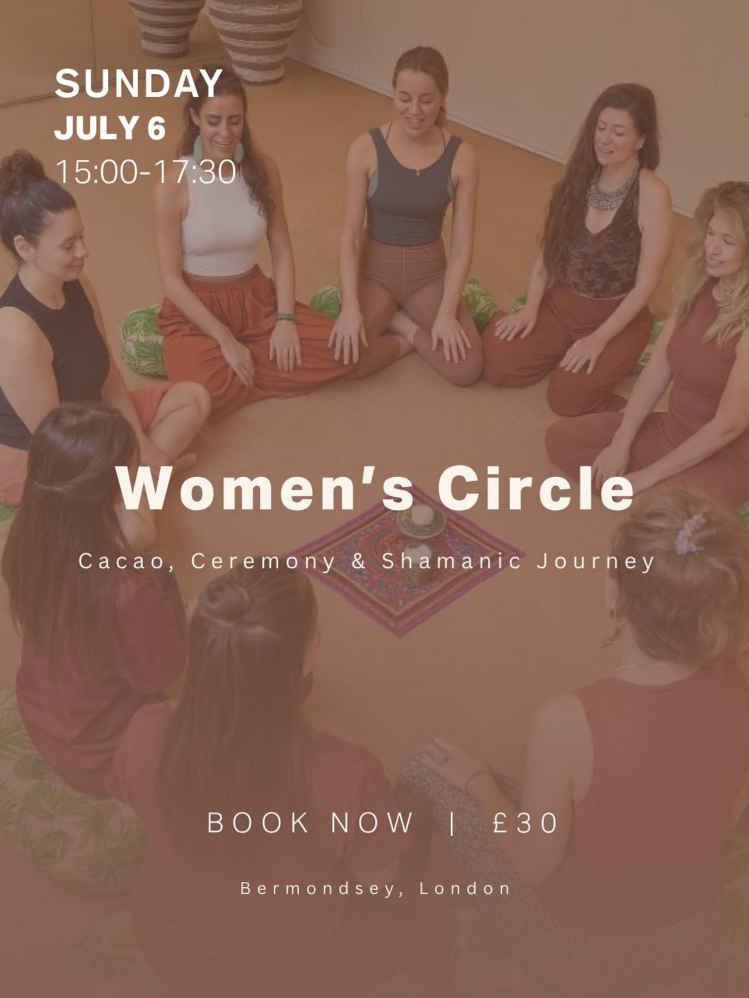 Oca Women&rsquo;s Circle &ndash; Cacao, Ceremony &amp; Shamanic Journey in Bermondsey, London

Sunday 6 July 15:00-17:30 ~ &pound;30

A sacred gathering for women to come together in sisterhood, connection and healing. A space to be seen, heard and s