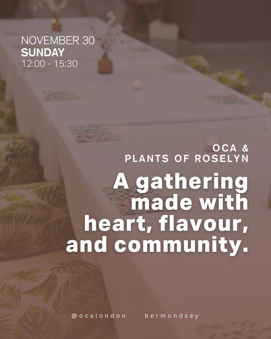 🌿 Oca Brunch x Plants of Roselyn 🌿
A gathering made with heart, flavour, and community.

We&rsquo;re so excited to bring you a special collaboration between two family-owned, women-led local businesses &mdash; both rooted in love, culture, and the 