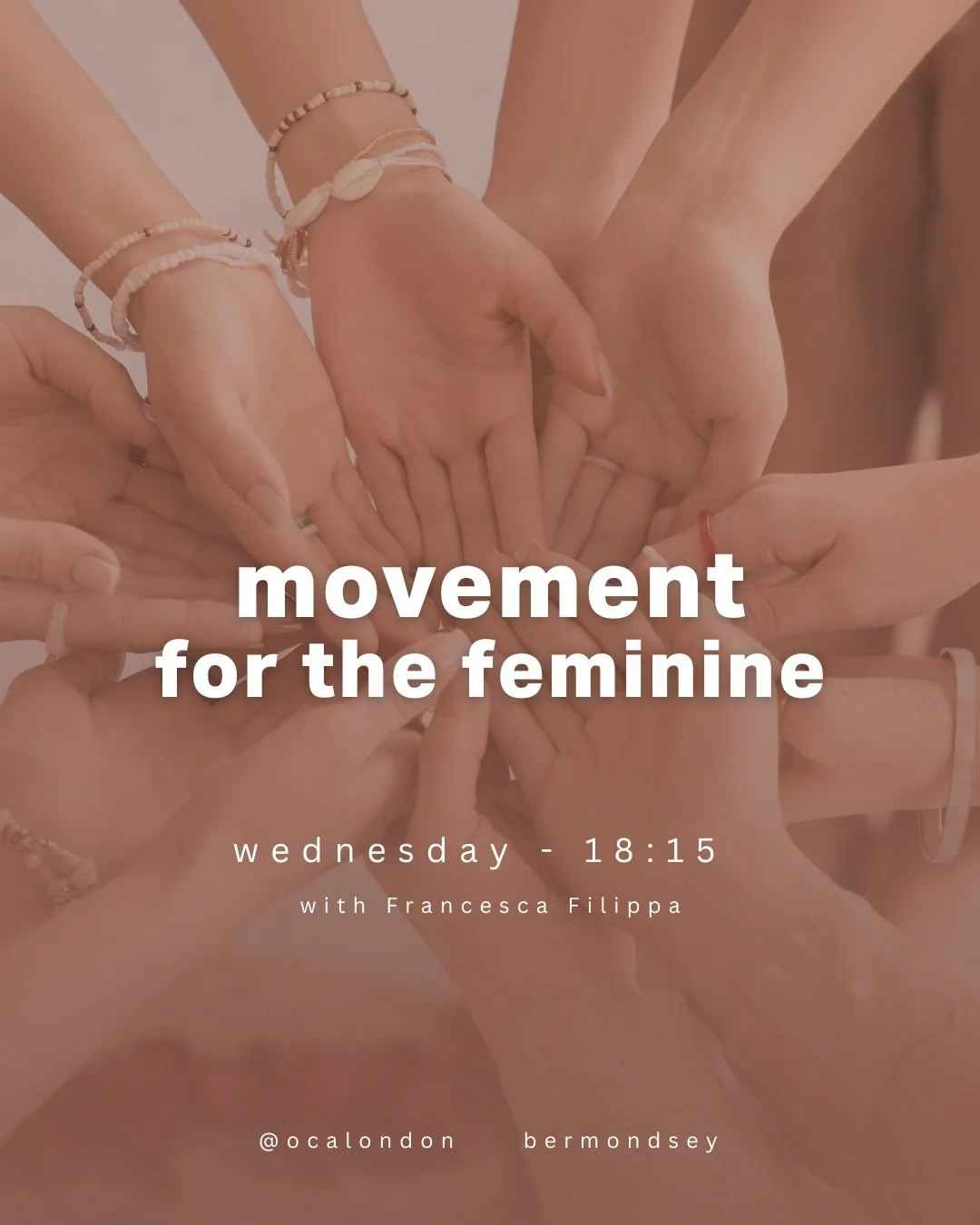 A mid-week exhale&hellip; a space to soften, move, connect and remember yourself in community.
If your body&rsquo;s craving gentleness, sisterhood and creative flow ~ come.
Led by @francescafilippa 
.
.
.
#ocalondon #bermondsey #movementforthefeminin