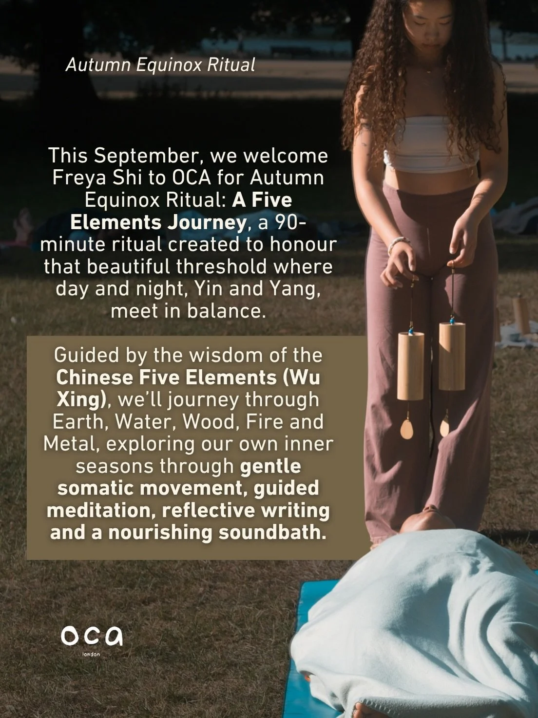 A moment to honour the shift of seasons 🍂

As summer softens into autumn, the Equinox invites us to meet a moment of balance between light and dark, movement and stillness, holding on and letting go.

Join @freyashiyu at OCA for a 90-minute Autumn E