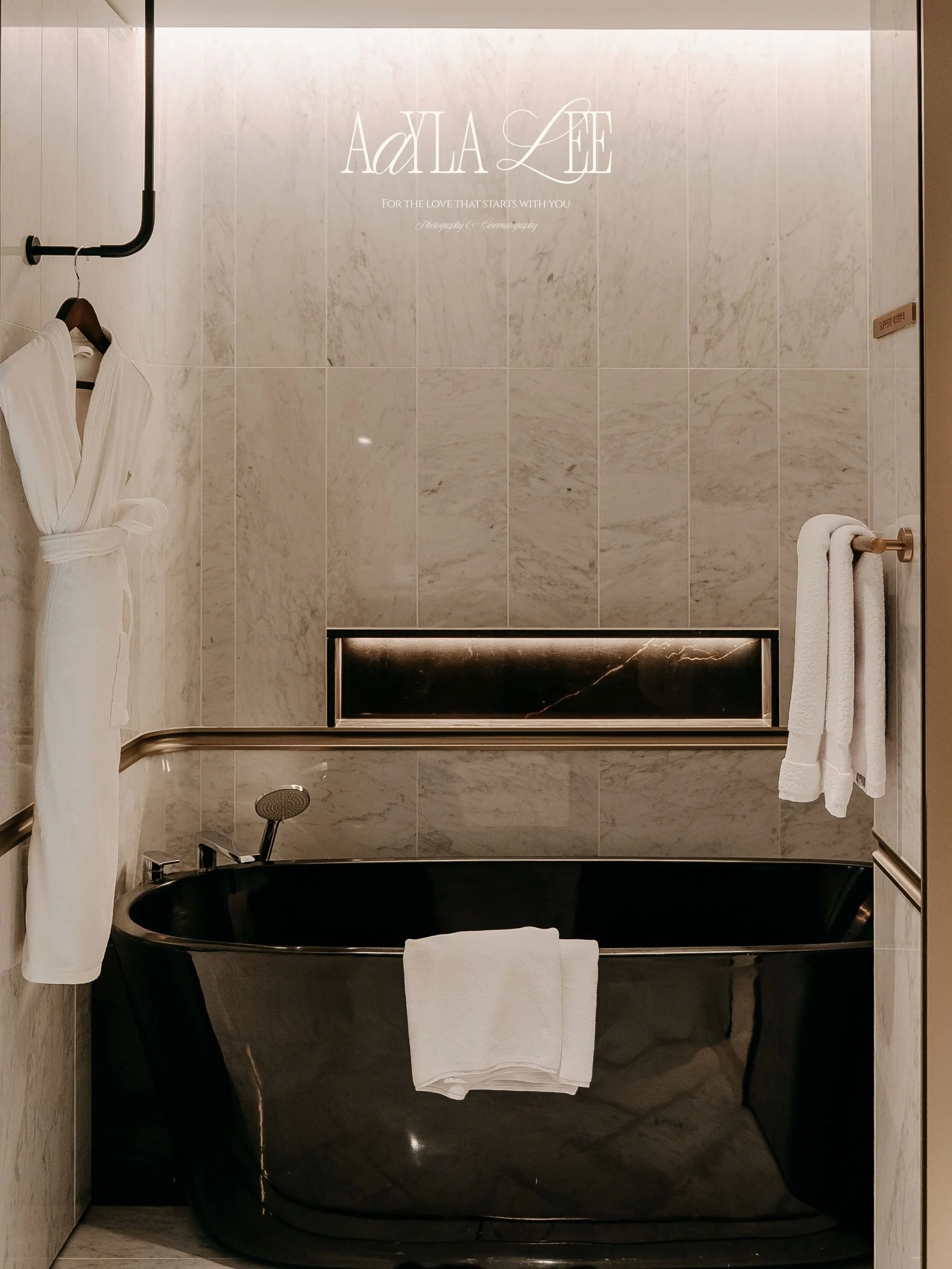 Luxury soaking tub, hotel bathroom photography by AaylaLee