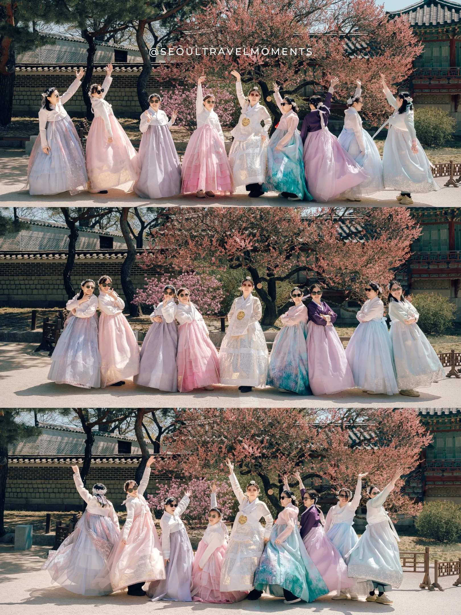 candid friends photoshoot in seoul wearing hanbok at changdeokgung palace