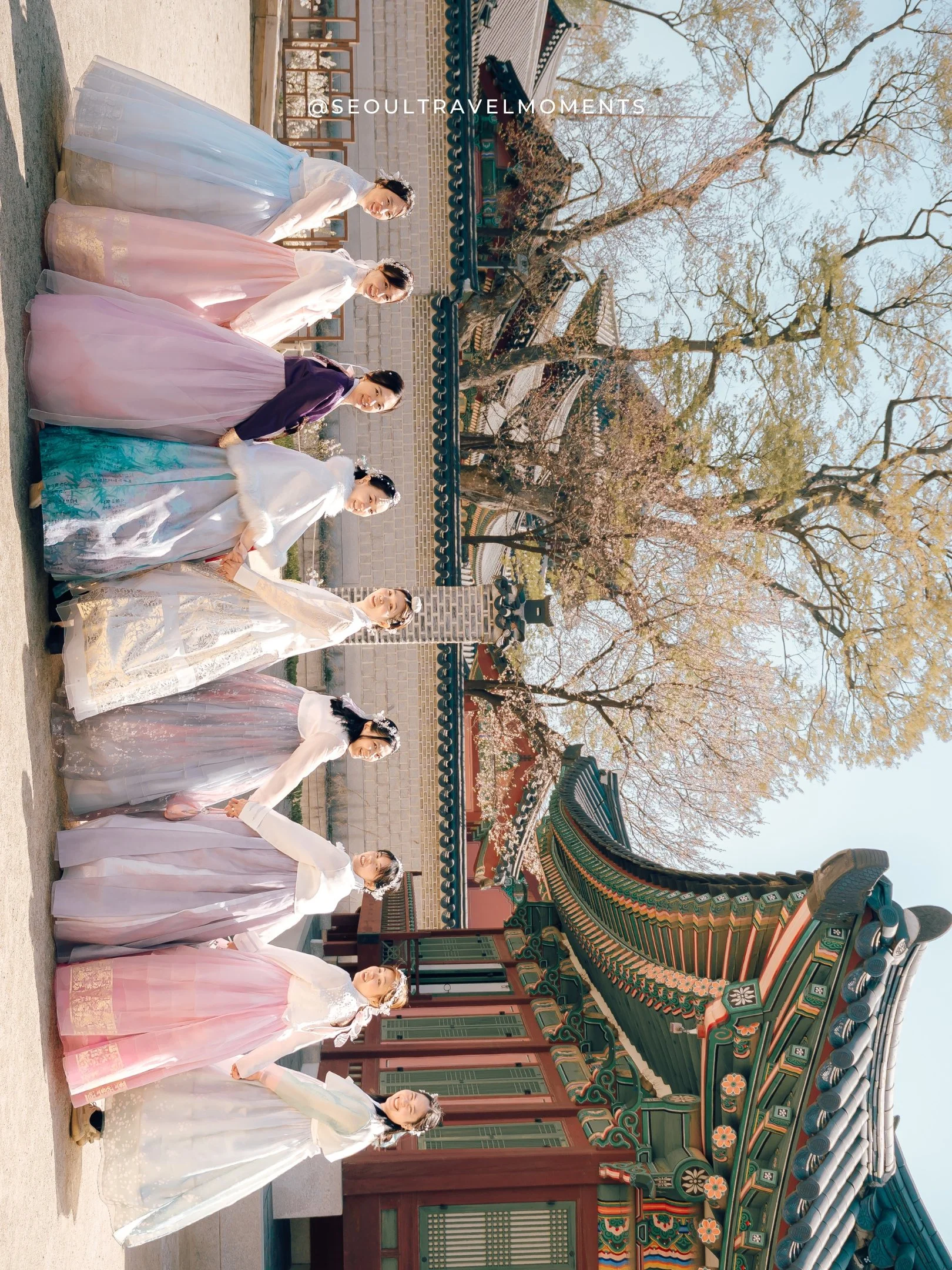 candid connection between friends during a hanbok photoshoot in seoul