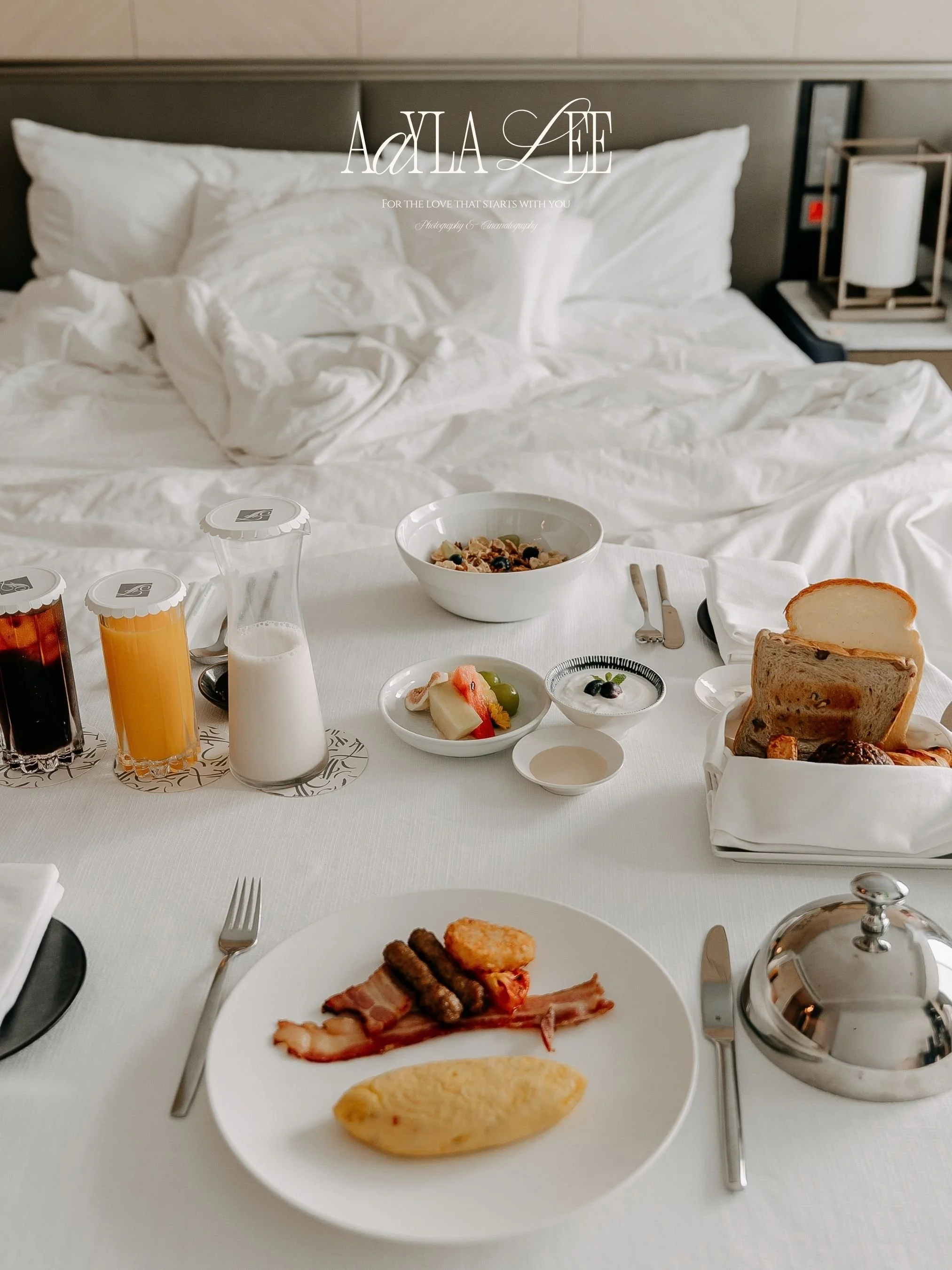 Granola and fruit bowl, hotel food photography by AaylaLee, Seoul