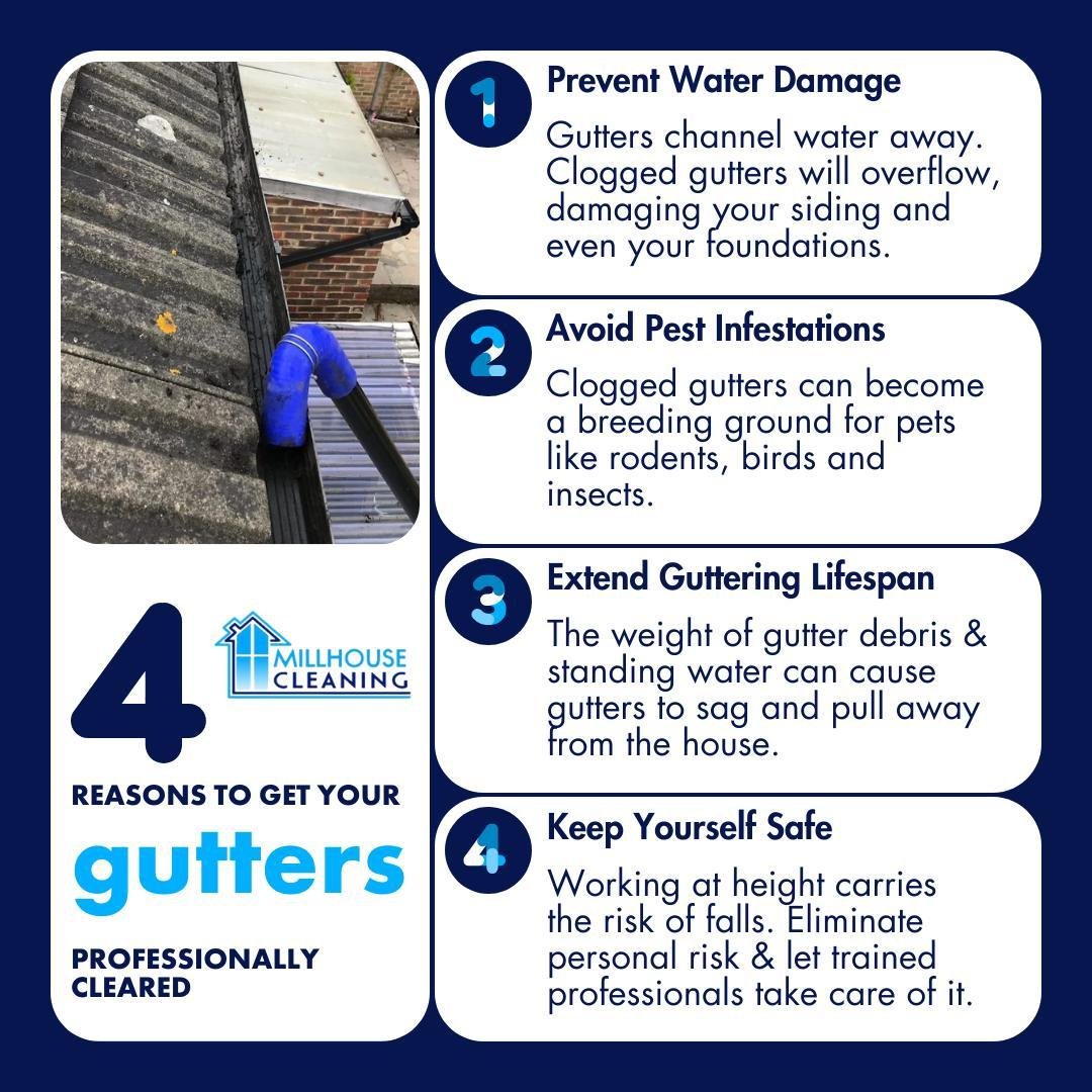 Gutters aren't something you really think about until they stop doing their job properly. If your gutters are filled with the remnants of winter - like sludgy leaves, moss and debris - then they won't be. Not only will water be running over and damag