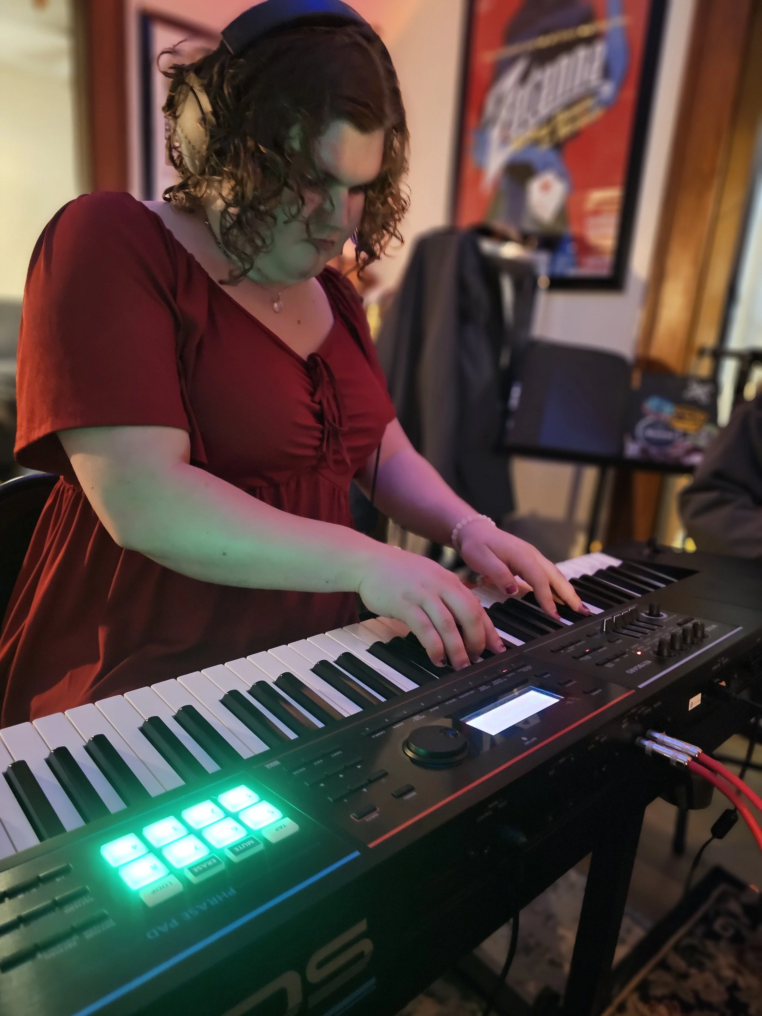 Claire Kerscher playing keyboard