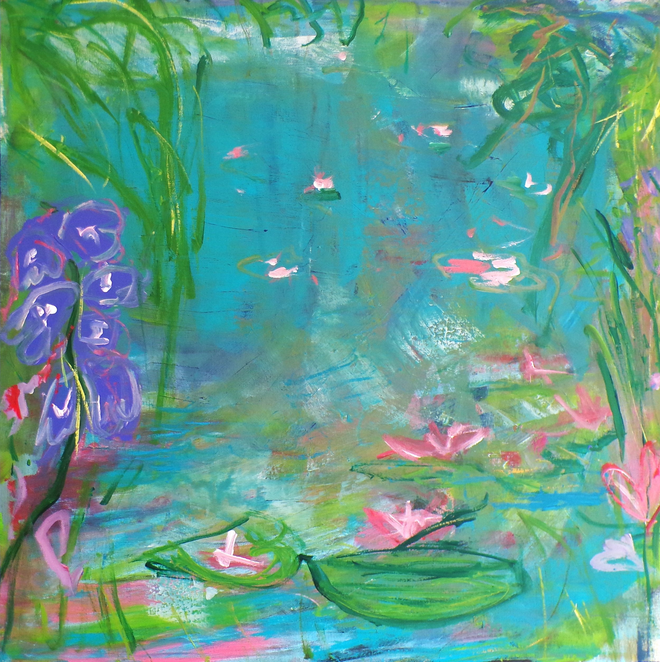 Monets Garten/Acryl auf Leinwand/80x80cm/2024