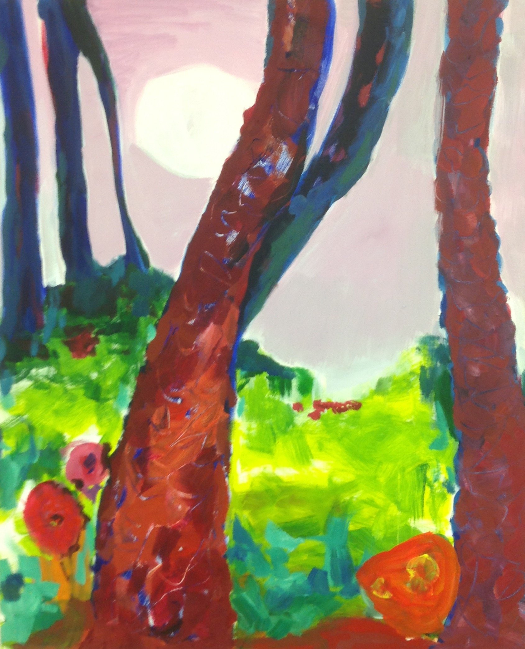 Mondlicht im Wald/Acryl auf Leinwand/110x90/2016