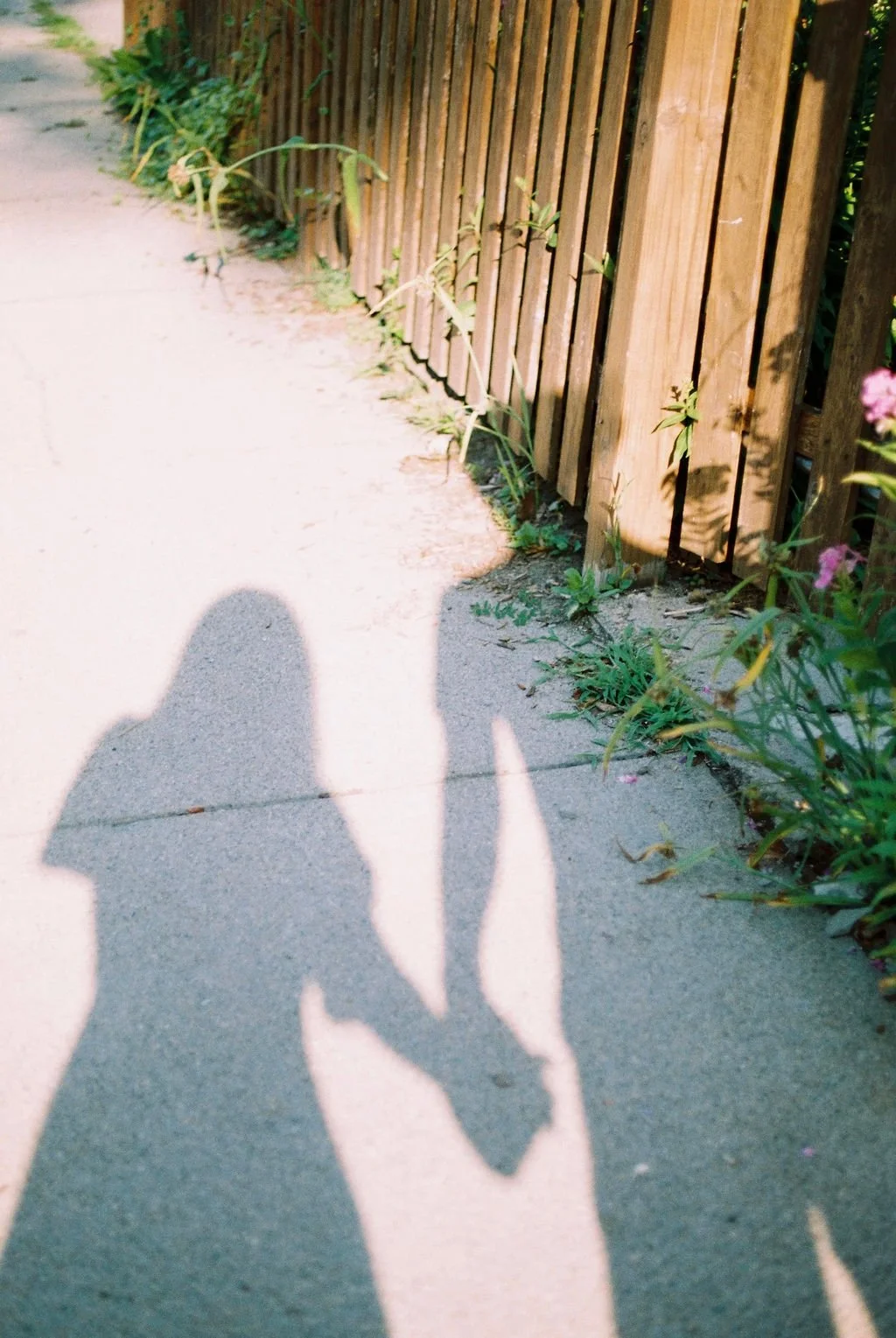 shadow of charlie and nate holding hands with border