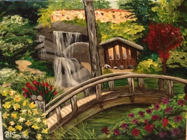 "Maymont Park" (14" x 11", acrylic on canvas). December 2014.